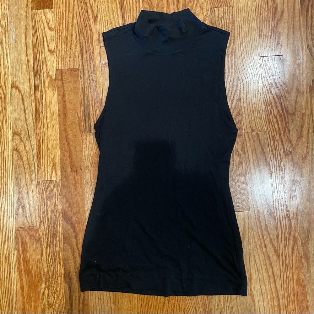 NWT Anthropologie / velvet black mockneck tank